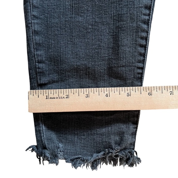 Madewell Jeans Womens 32 Black Skinny 9" High Rise Raw Hem Light Wash Denim - Picture 7 of 9